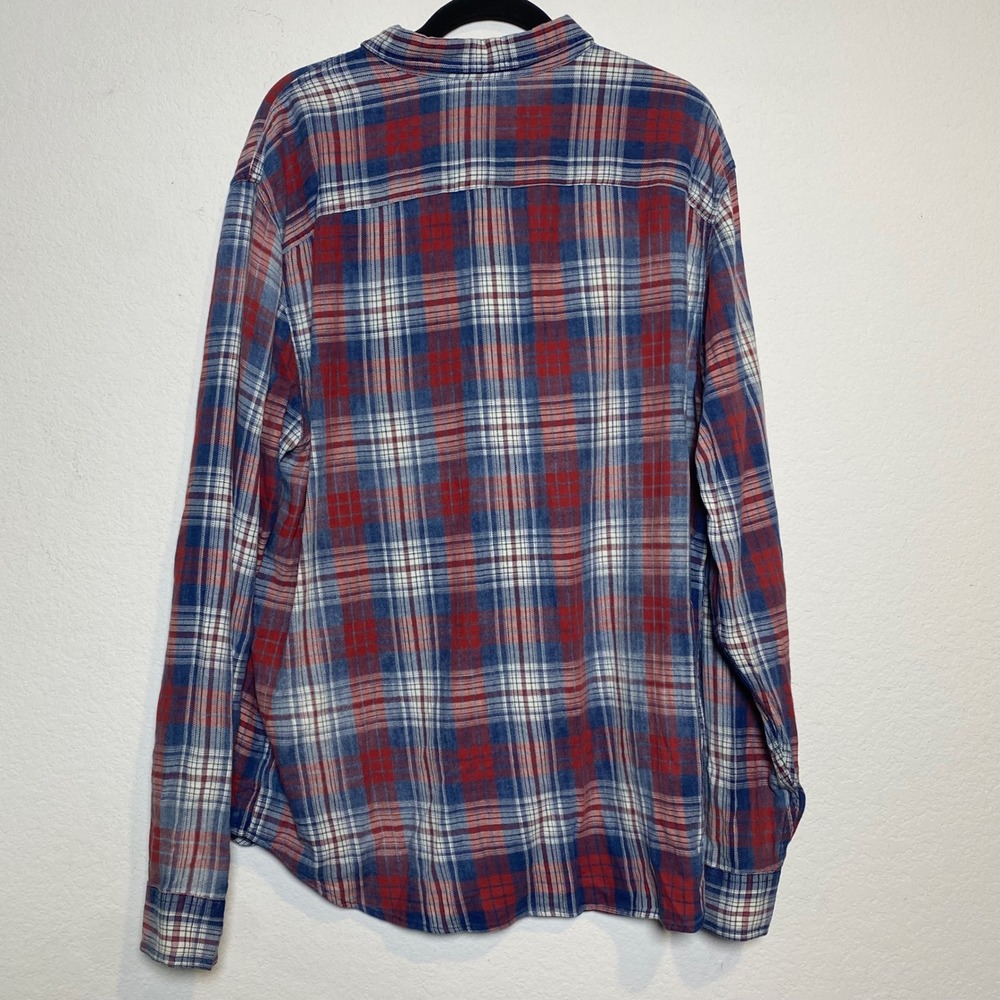 Lucky Brand Classic Red Flannel Mens XL Boho Casual Rustic Outdoor Plaid Western - Picture 2 of 13